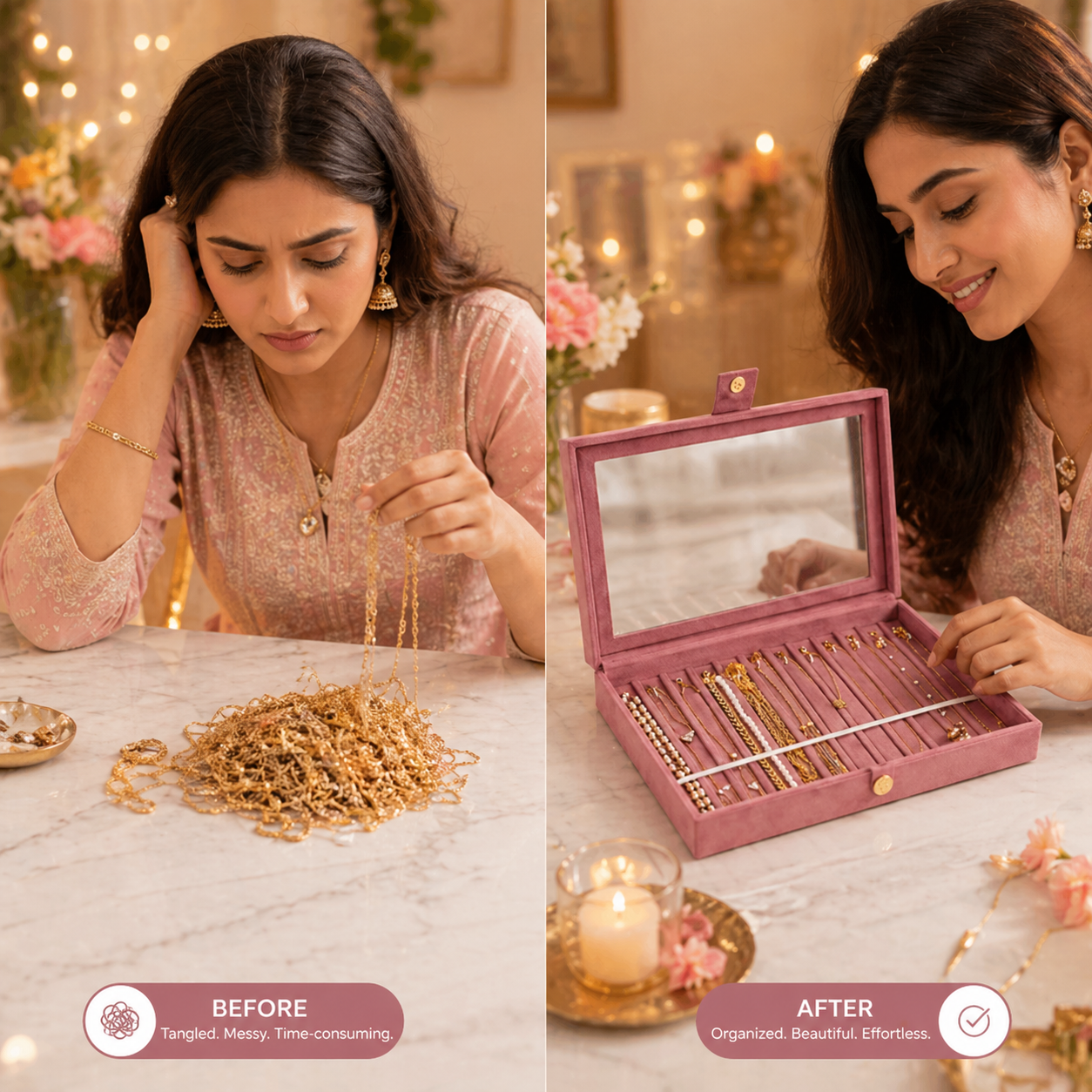 Premium Chain & Necklace Organizer Box