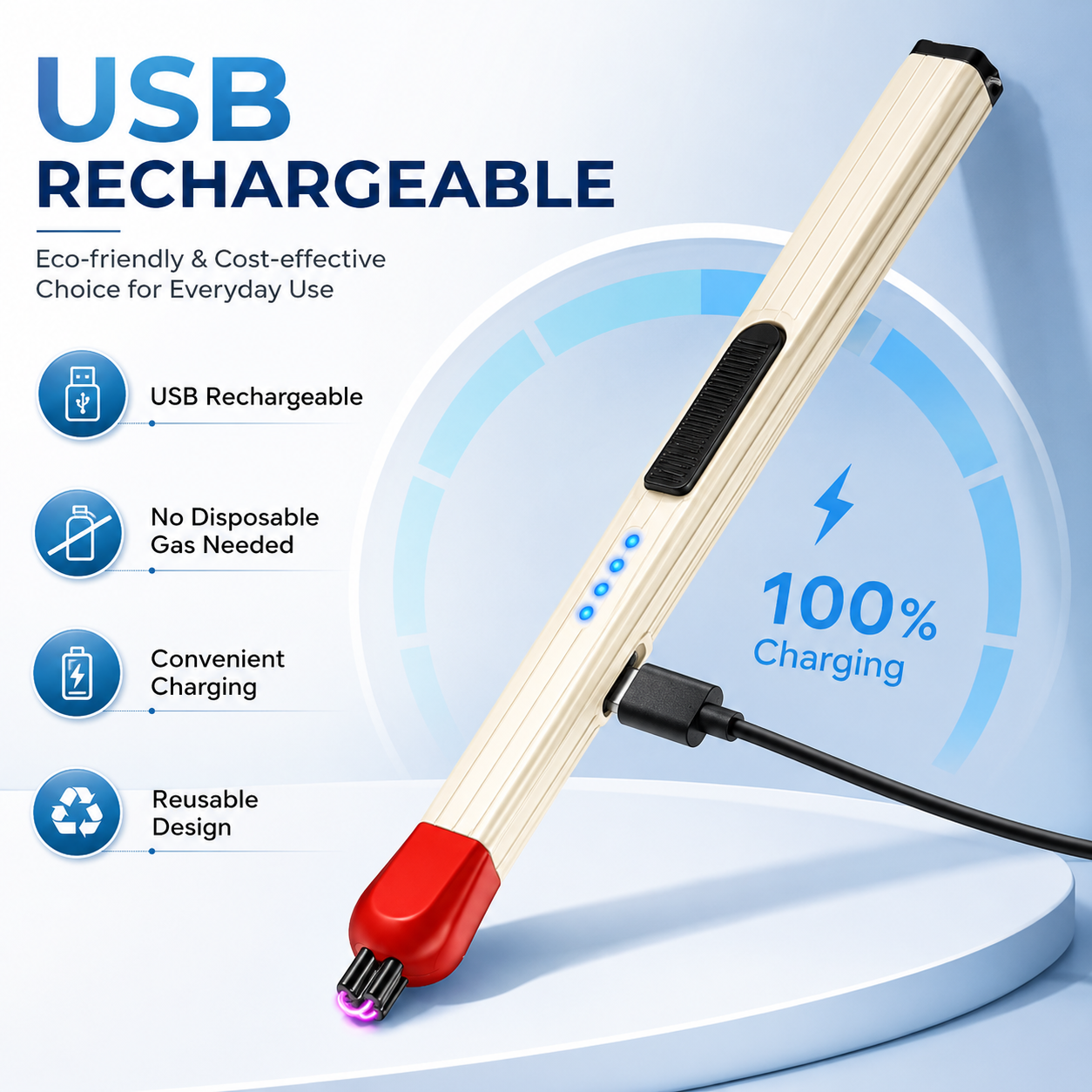 Rechargeable Electric Flameless Windproof Lighter.