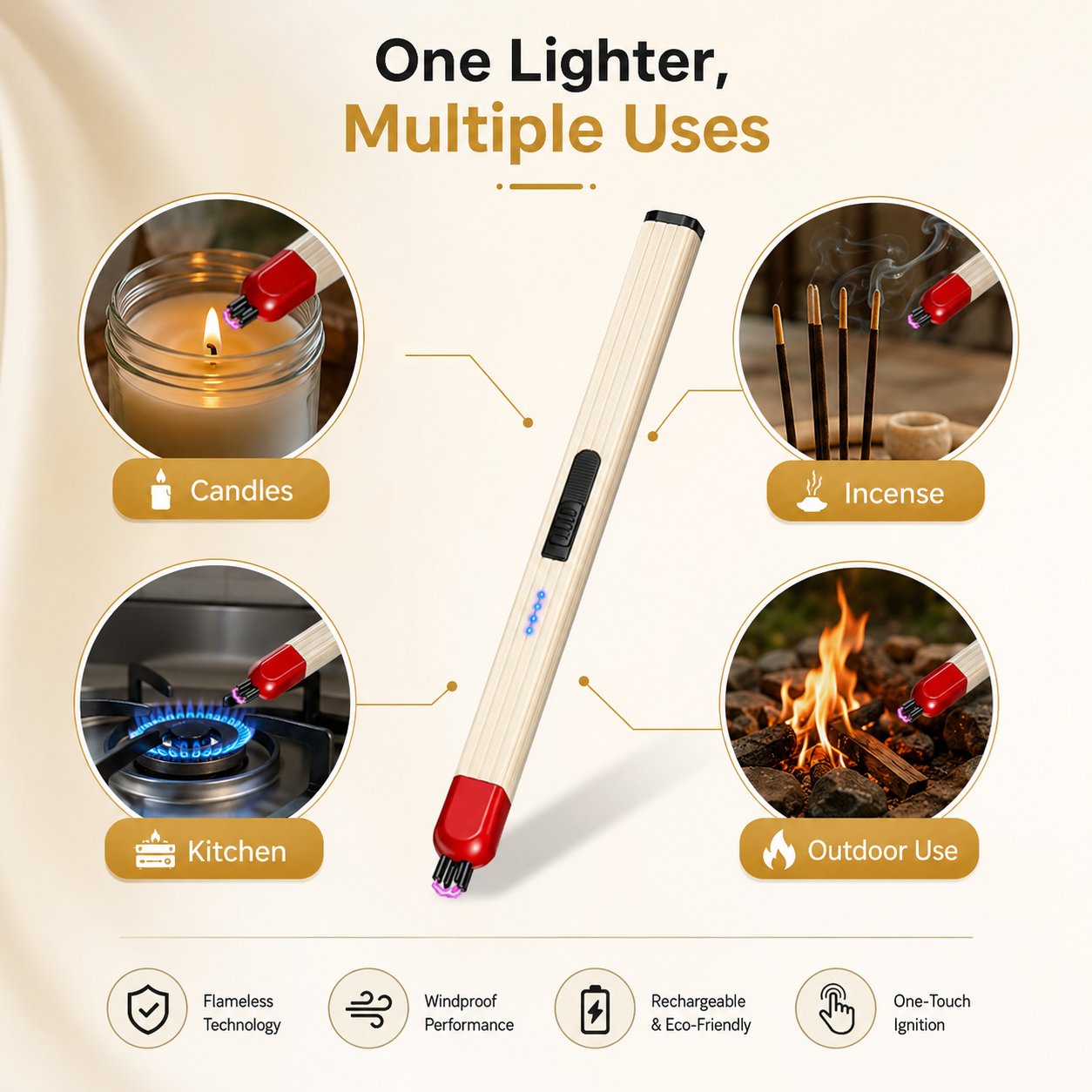 Rechargeable Electric Flameless Windproof Lighter.