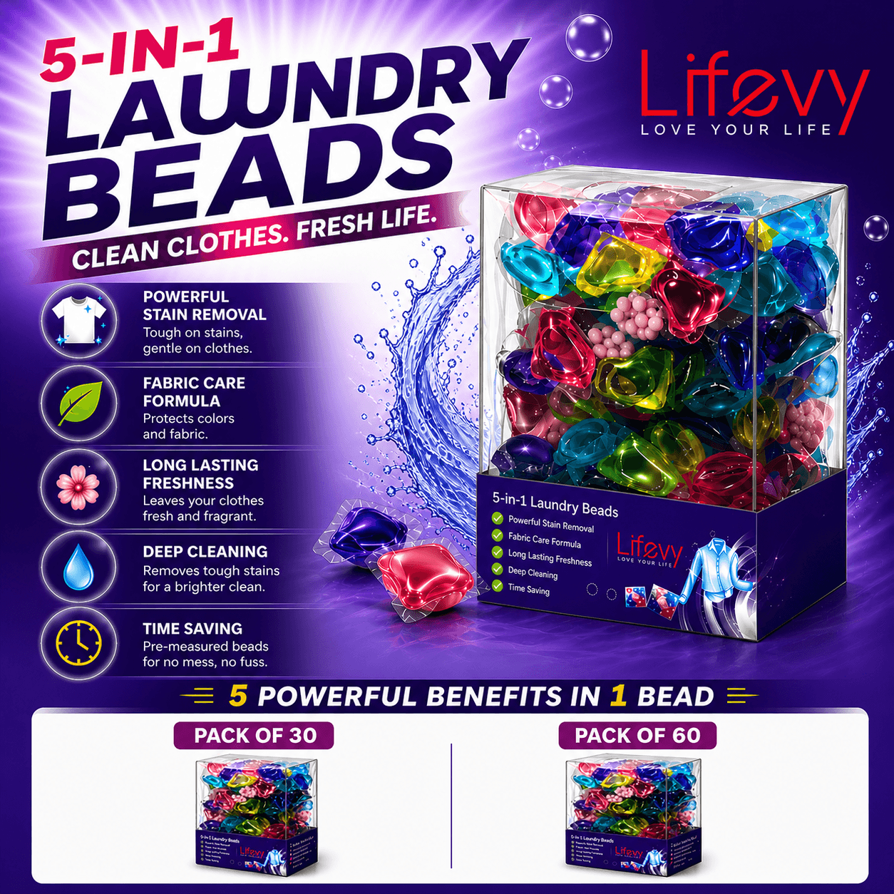 5 in 1 Laundry Power Detergent Pods