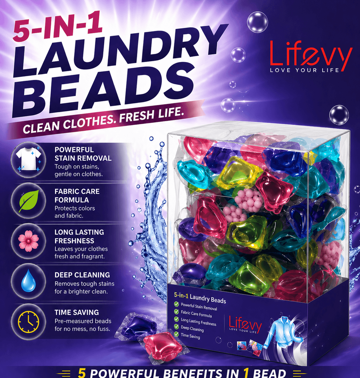 5 in 1 Laundry Power Detergent Pods