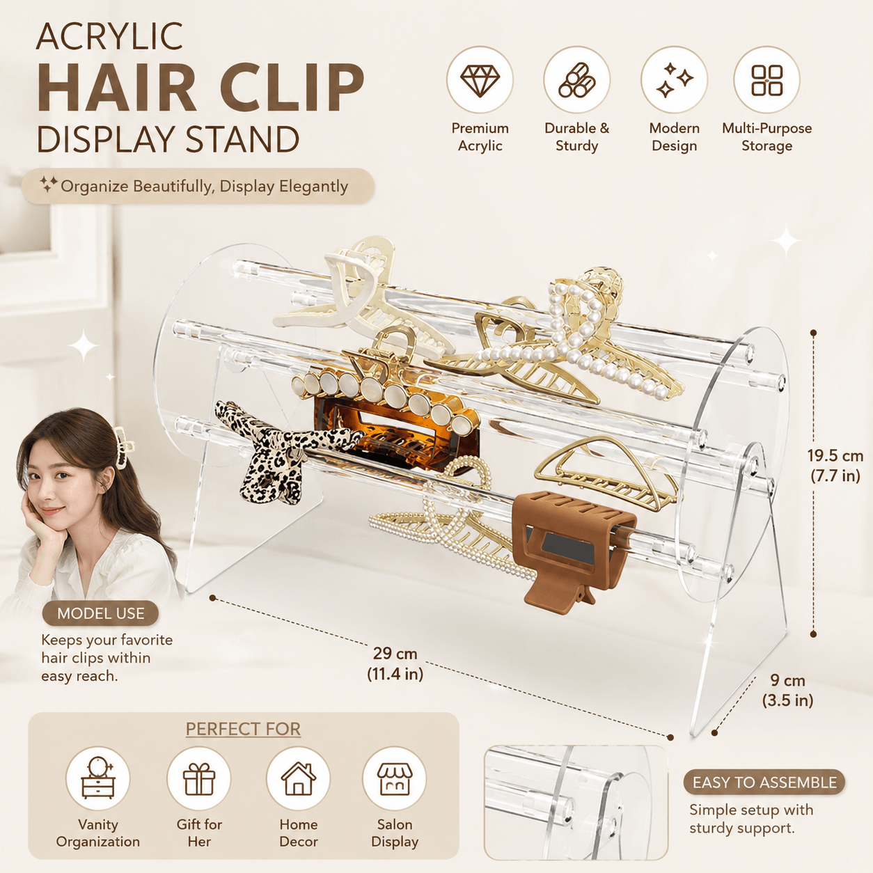 Acrylic Hair Claw Holder