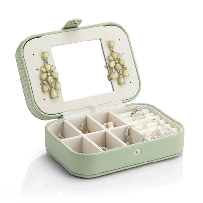 Portable Leather Mini Travel Jewelry Case