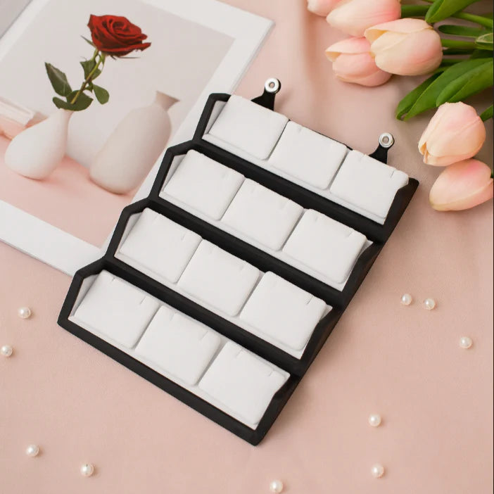 Luxury Velvet Folding Jhumka & Earring Organizer – 12 Pair Slot Gift Box