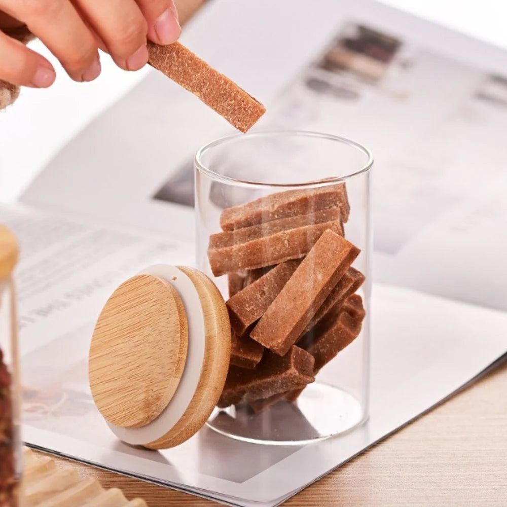 Glass Storage Jars with Bamboo Lids