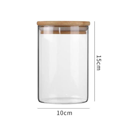 Glass Storage Jars with Bamboo Lids