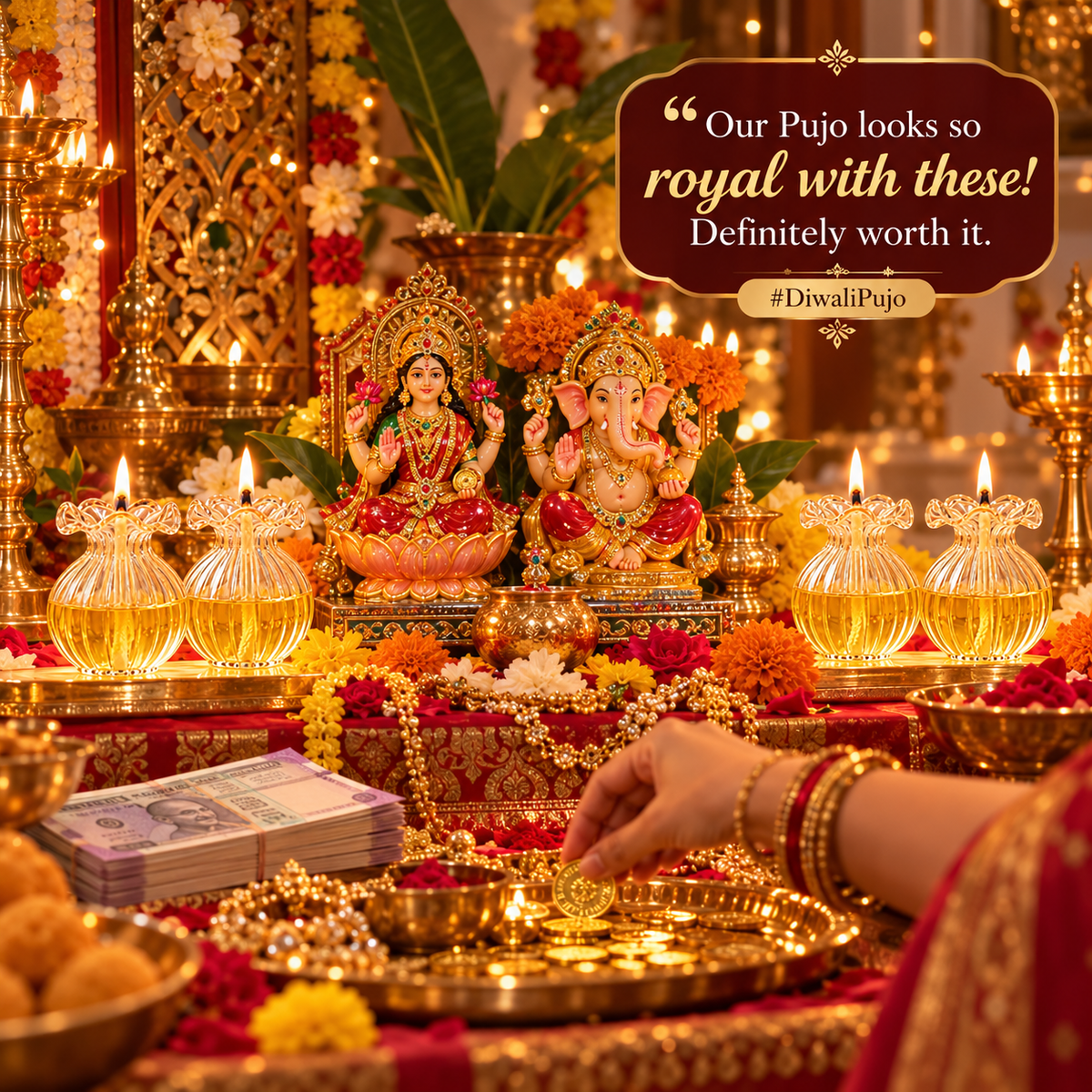 Premium Glass Modak Diya