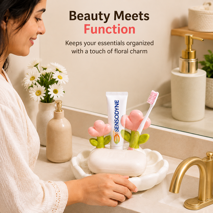Cute Flower Self-Draining Soap Holder