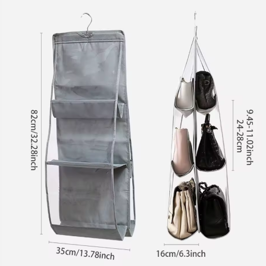 Premium Hanging Purse Organizer with Transparent Pockets