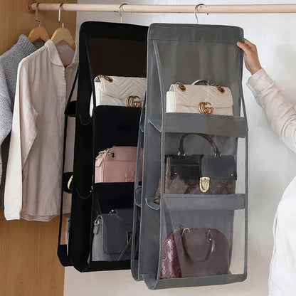 Premium Hanging Purse Organizer with Transparent Pockets