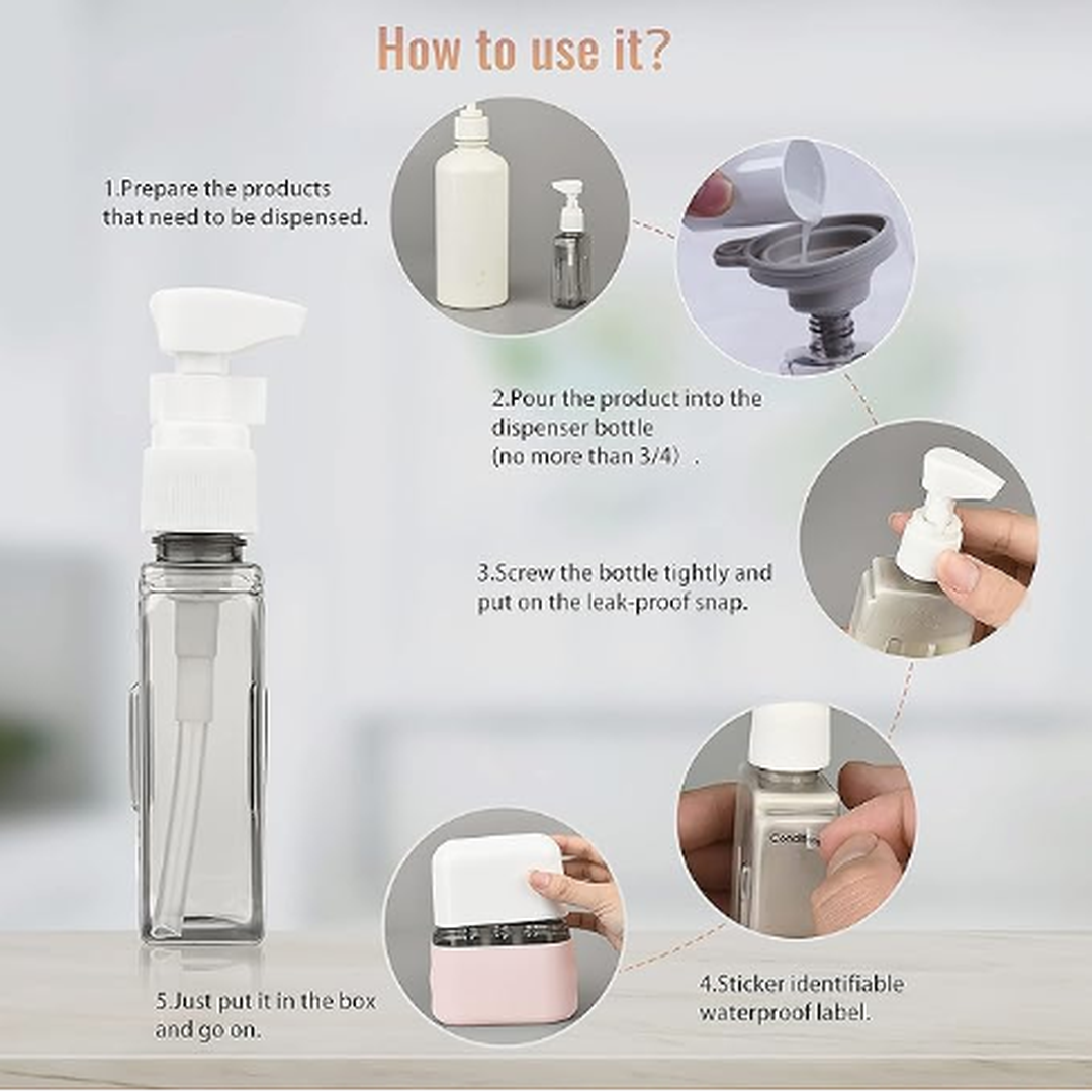 4 in 1 Leak Proof Travel Bottles (Multicolor)