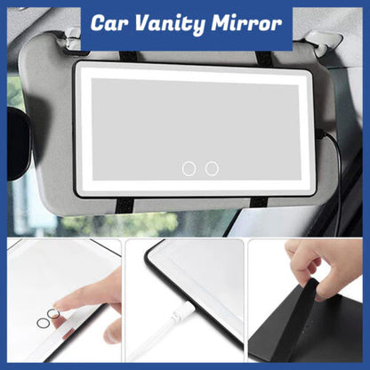 Portable LED Car Makeup Mirror with Adjustable Lights